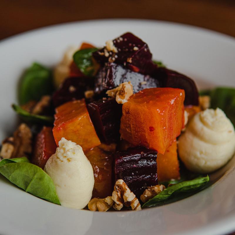Roasted vegetable salad with walnuts