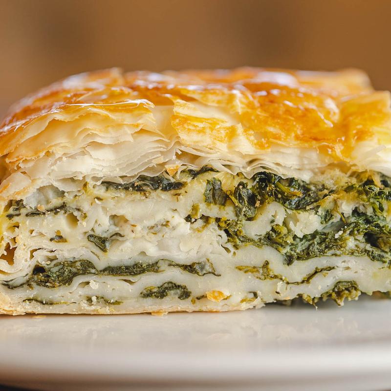 Spanakopita spinach pie with feta